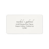 Ivory | Chic Simple Clean Wedding Address  Adressaufkleber (Vorne)