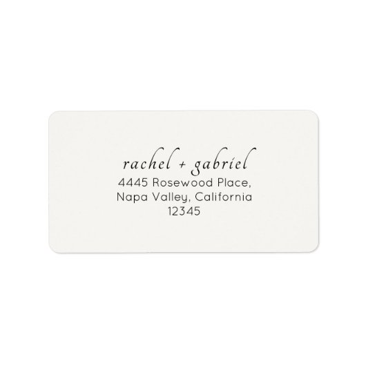 Ivory | Chic Simple Clean Wedding Address  Adressaufkleber (Vorne)
