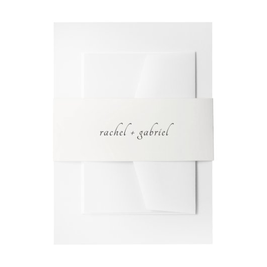 Ivory | Chic Simple Script Wedding  Einladungsbanderole (Vorderseite Beispiel)