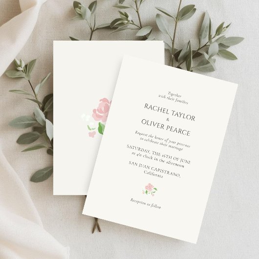 Ivory | Chic Watercolor Floral Wedding Einladung