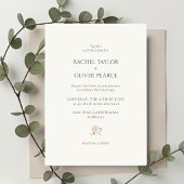 Ivory | Chic Watercolor Floral Wedding Einladung