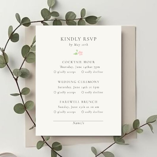 Ivory | Chic Wedding RSVP Response Card Karte