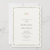 Ivory | Chic & Whimsical Floral Wedding Invitation Einladung (Vorderseite)