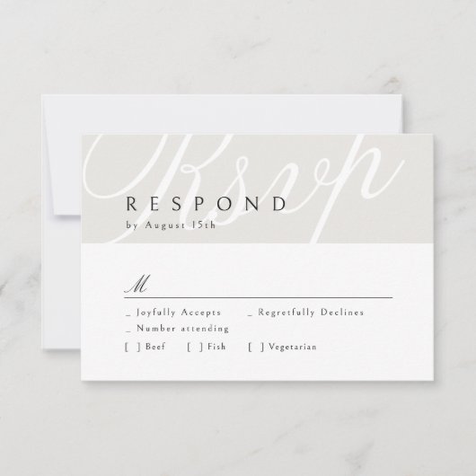 Ivory Classic Elegant Calligraphy Wedding RSVP Karte (Vorderseite)