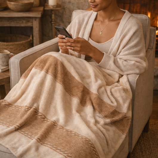 Ivory Clay Weave Fleece Blanket