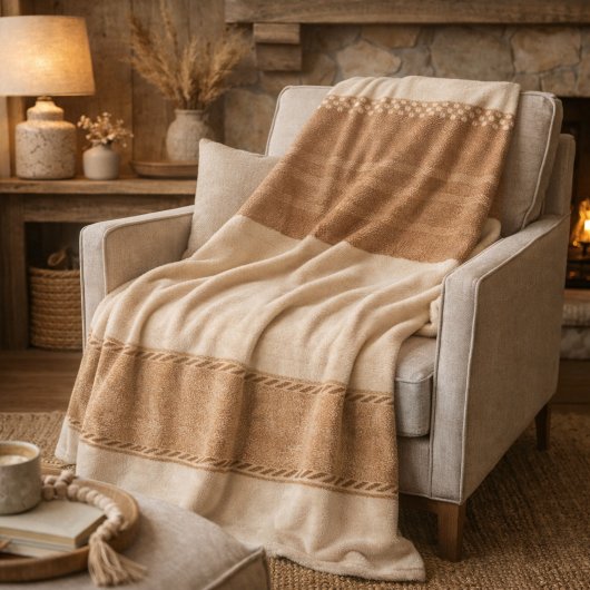 Ivory Clay Weave Fleece Blanket