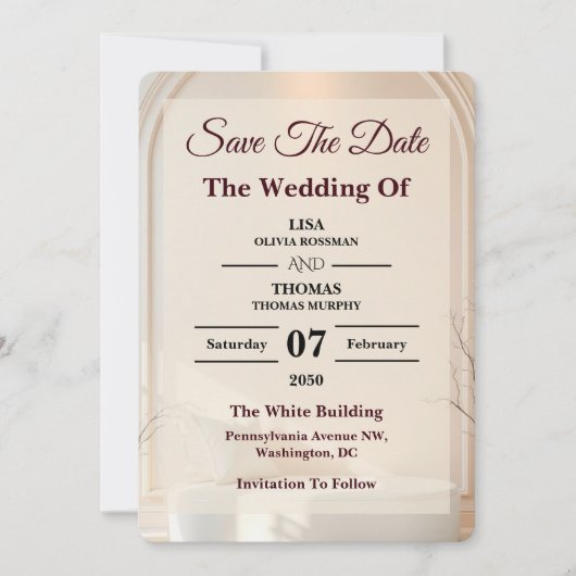 Ivory Cloud Dancer Luxe Wedding Save The Date (Vorderseite)