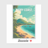 Ivory Coast Illustration Travel Art Vintage Aufkleber (Blatt)