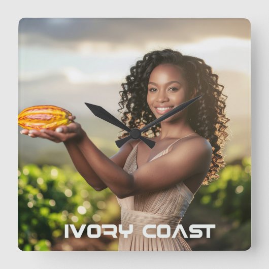 IVORY COAST QUADRATISCHE WANDUHR (Vorderseite)