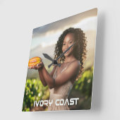 IVORY COAST QUADRATISCHE WANDUHR (Winkel)