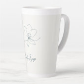 Ivory Coastal Blue Botanical Line Art Minimalist Milchtasse (Rechte Ecke)