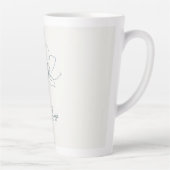 Ivory Coastal Blue Botanical Line Art Minimalist Milchtasse (Rechts)