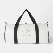Ivory Coastal Blue Floral Line Art Minimalist Zen Duffle Bag (Vorderseite)
