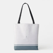 Ivory Coastal Blue Floral Line Art Minimalist Zen Tasche (Rückseite)