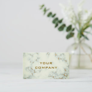 Ivory Color Gold Marble Golden Text Business Card Visitenkarte