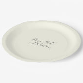 Ivory Color Simple Bridal Shower Pappteller (Schrägansicht)