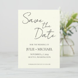 Ivory Color Simple Style Wedding Save The Date