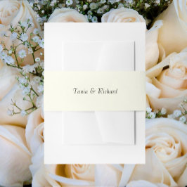 Ivory Color Simple Stylized Name Wedding Einladungsbanderole