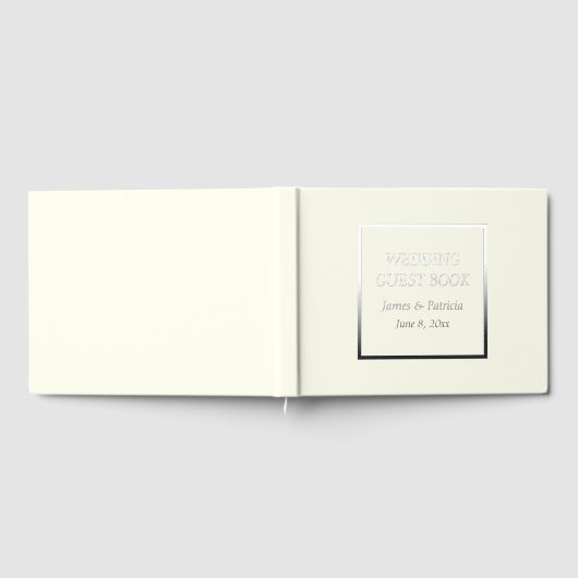 Ivory Color Simple Stylized Wedding Gästebuch (Voll)