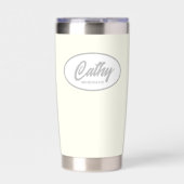 Ivory Color Stylized Name Wedding Bridesmaid Thermobecher (Vorderseite)