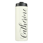 Ivory Color Stylized Name Wedding Bridesmaid Thermosbecher (Vorderseite)