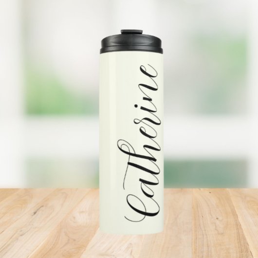 Ivory Color Stylized Name Wedding Bridesmaid Thermosbecher