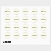 Ivory Color Stylized Wedding Thank You Runder Aufkleber (Blatt)