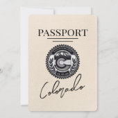 Ivory Colorado Passport Wedding Einladung (Rückseite)