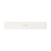 Ivory Copper Monogram Modern Wedding Einladungsbanderole (Flach)