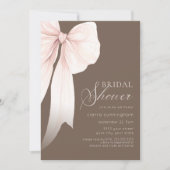 Ivory Coquette Bow Brautparty Einladung (Vorderseite)