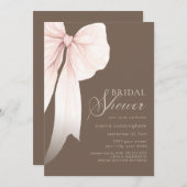 Ivory Coquette Bow Brautparty Einladung (Vorne/Hinten)
