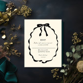 Ivory Coquette Bow Wedding RSVP