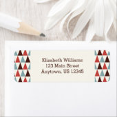 Ivory Coral Blue Triangle Pattern Rücksendeadresse (Insitu)