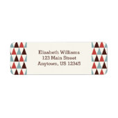 Ivory Coral Blue Triangle Pattern Rücksendeadresse (Vorne)