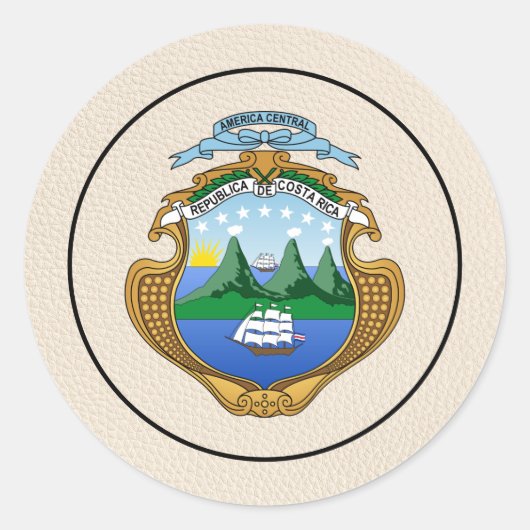 Ivory Costa Rica Passport Runder Aufkleber (Vorderseite)