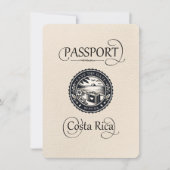 Ivory Costa Rica Passport Save The Date (Vorderseite)