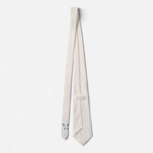 Ivory Cream | Custom Monogram Wedding Groomsmen Krawatte (Rückseite)