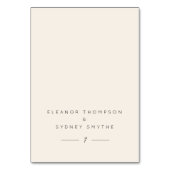 Ivory Cream Elegant Wedding Guest Table Platzkarte Tischnummer (Vorderseite)