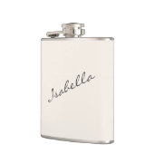 Ivory Cream Elegante Script Name Wedding Party Flachmann (Links)