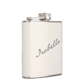 Ivory Cream Elegante Script Name Wedding Party Flachmann (Rechts)