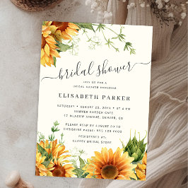 Ivory cream floral garden bridal shower einladung