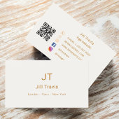 Ivory cream gold modern minimalst visitenkarte