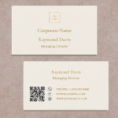Ivory cream gold modern minimialst modern logo visitenkarte