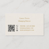 Ivory cream gold modern minimialst premium logo visitenkarte (Rückseite)