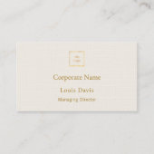Ivory cream gold modern minimialst premium logo visitenkarte (Vorderseite)