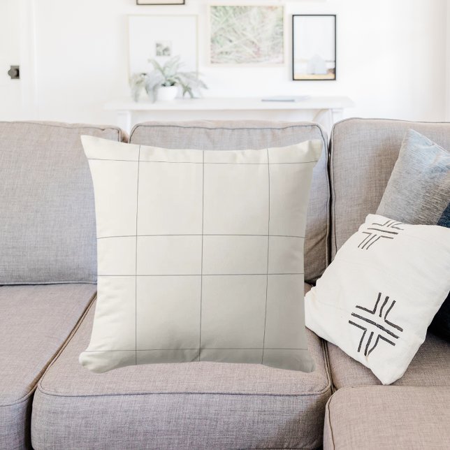 Ivory cream gray neutrals checked modern kissen (Von Creator hochgeladen)
