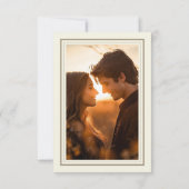 Ivory Cream Minimalist Frame Wedding Photo Save The Date (Rückseite)