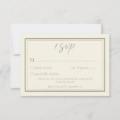 Ivory Cream Minimalist Frame Wedding QR Code RSVP Karte (Vorderseite)