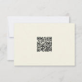 Ivory Cream Minimalist Frame Wedding QR Code RSVP Karte (Rückseite)