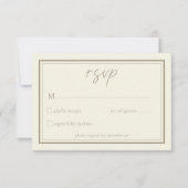 Ivory Cream Minimalist Frame Wedding RSVP Karte (Vorderseite)